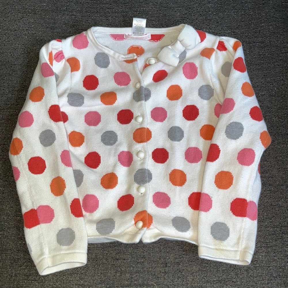 Multi-color Polkadot Janie and Jack girls cardigan.